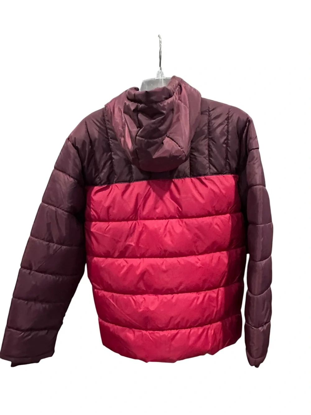 Wonder Nation Boys XXL 18 Colorblock Puffer Jacket Hooded Red Maroon‎ NWT